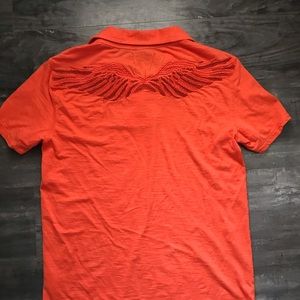 Armani Exchange Polo with Angel Wing Appliqué